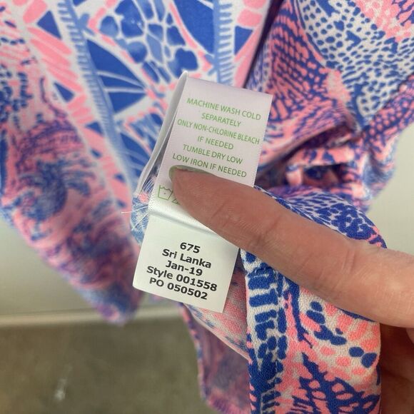 Lilly Pulitzer Donna Romper Size 2 Pink Blue Skort 001558 - Picture 4 of 8